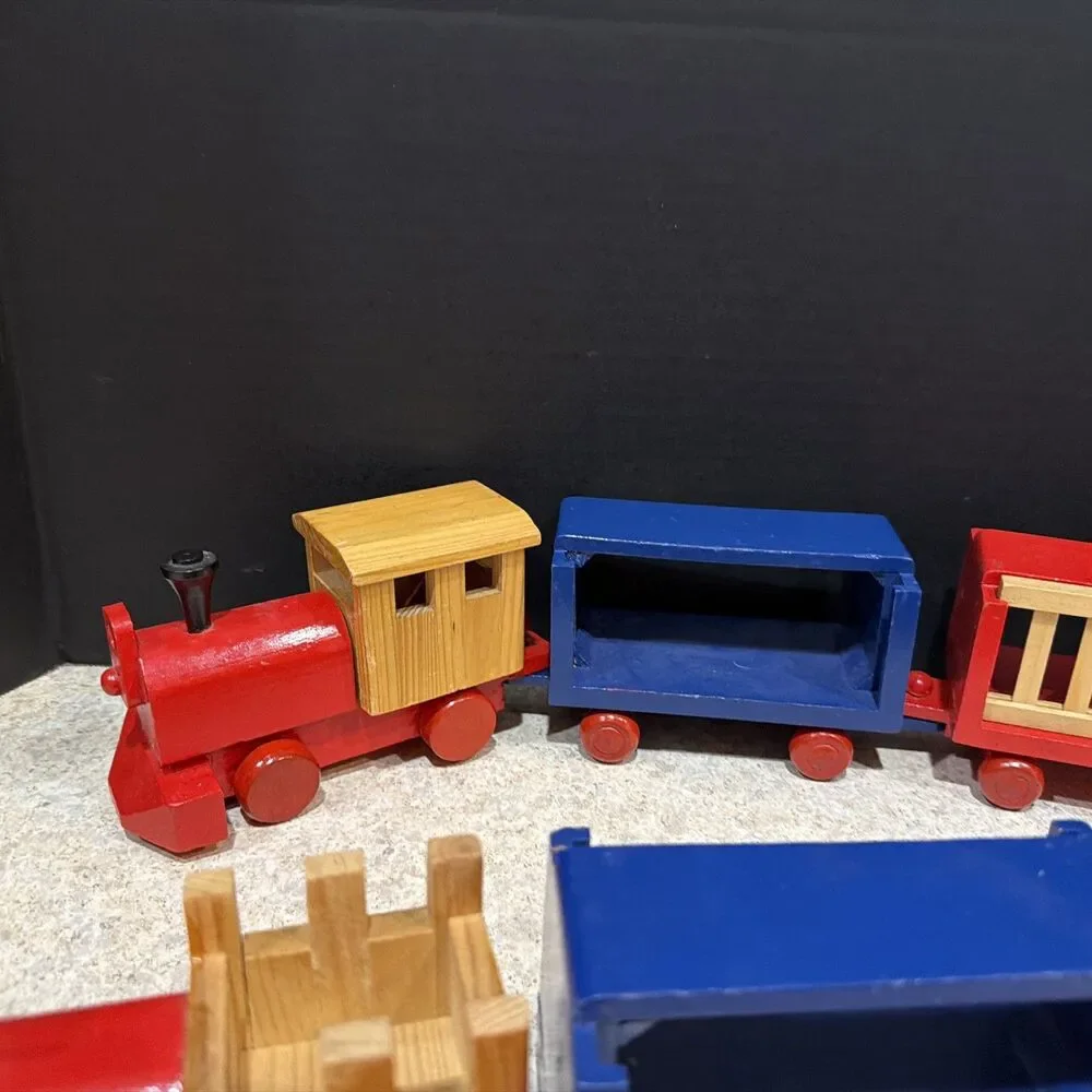 Vintage Wooden Circus Train  2 sets of three cars